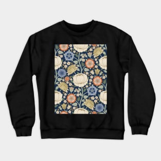 Graphic Victorian Floral Design inspired by Arts and Crafts Movement Crewneck Sweatshirt